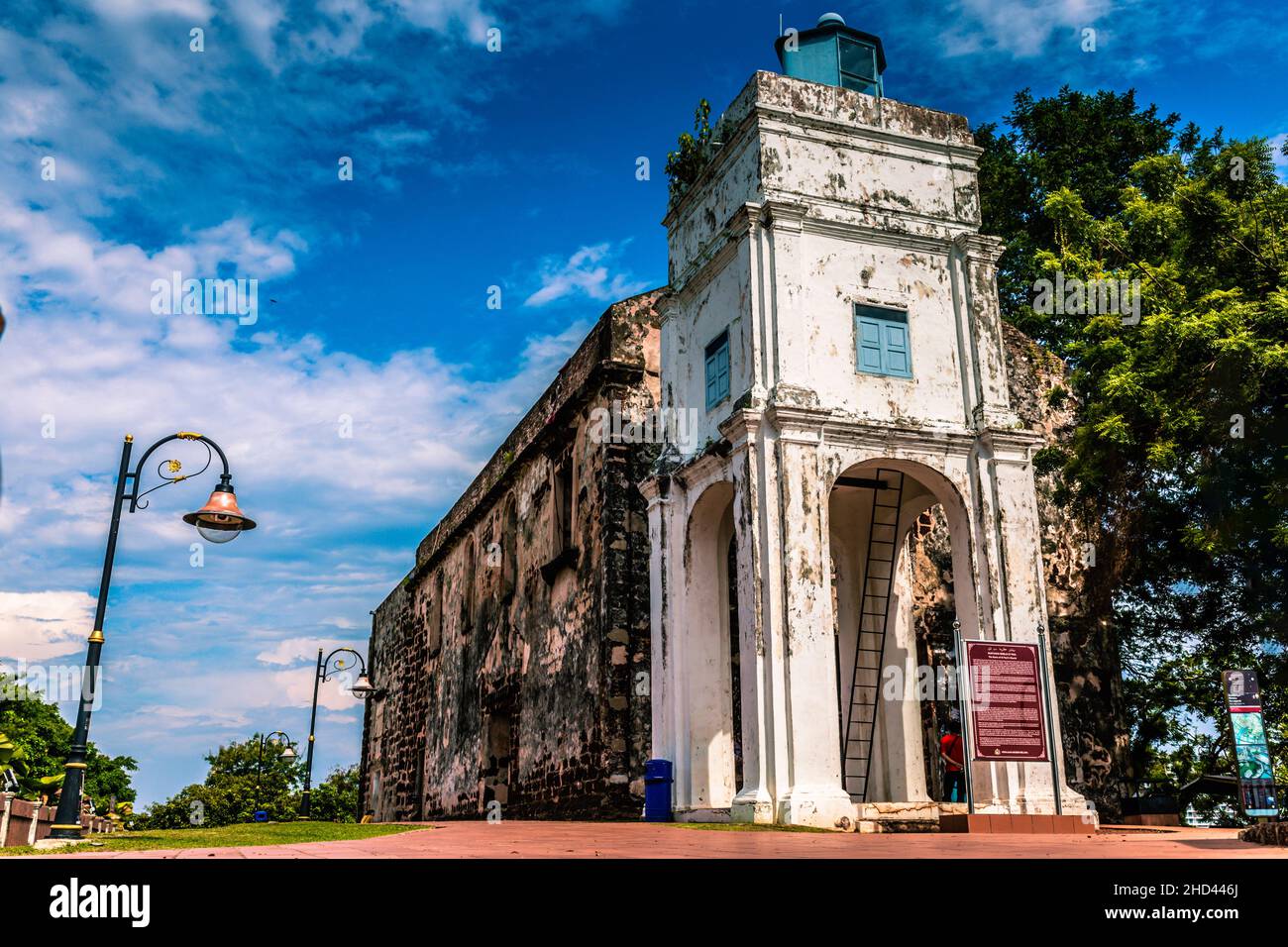 Vue panoramique sur l'église Saint-Paul dans la ville de Malacca, Malaisie Banque D'Images