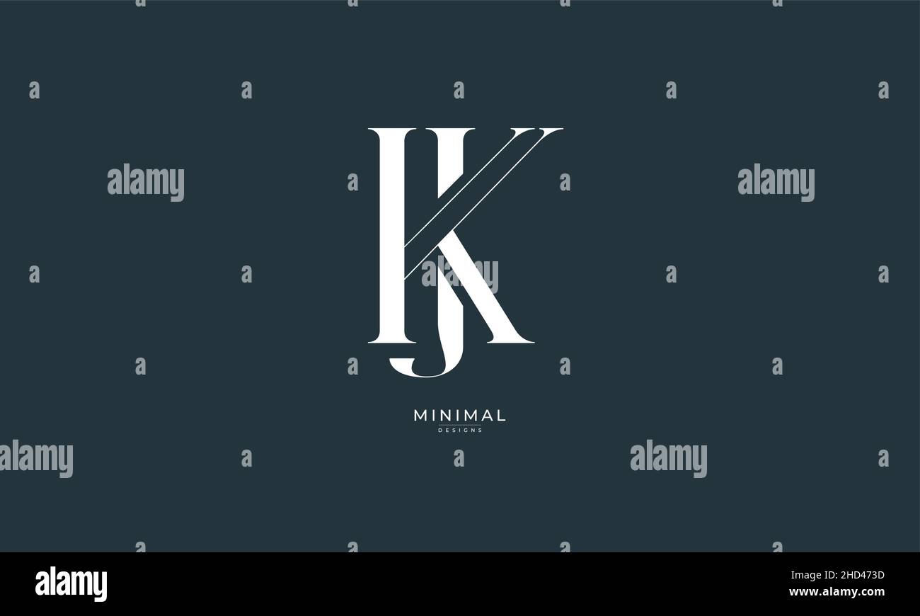 Lettre alphabet icône logo KJ ou JK Illustration de Vecteur