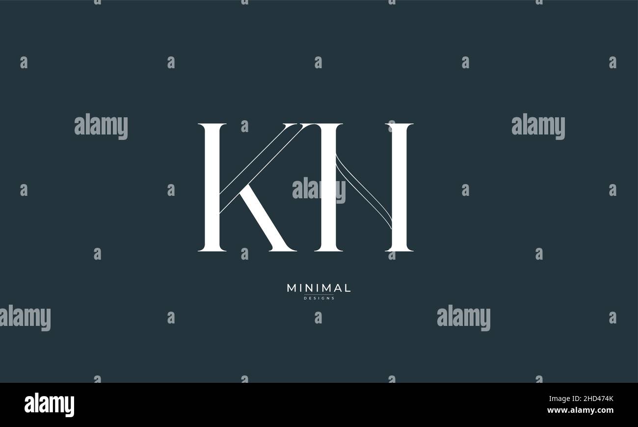 Lettre alphabétique icône logo KH Illustration de Vecteur