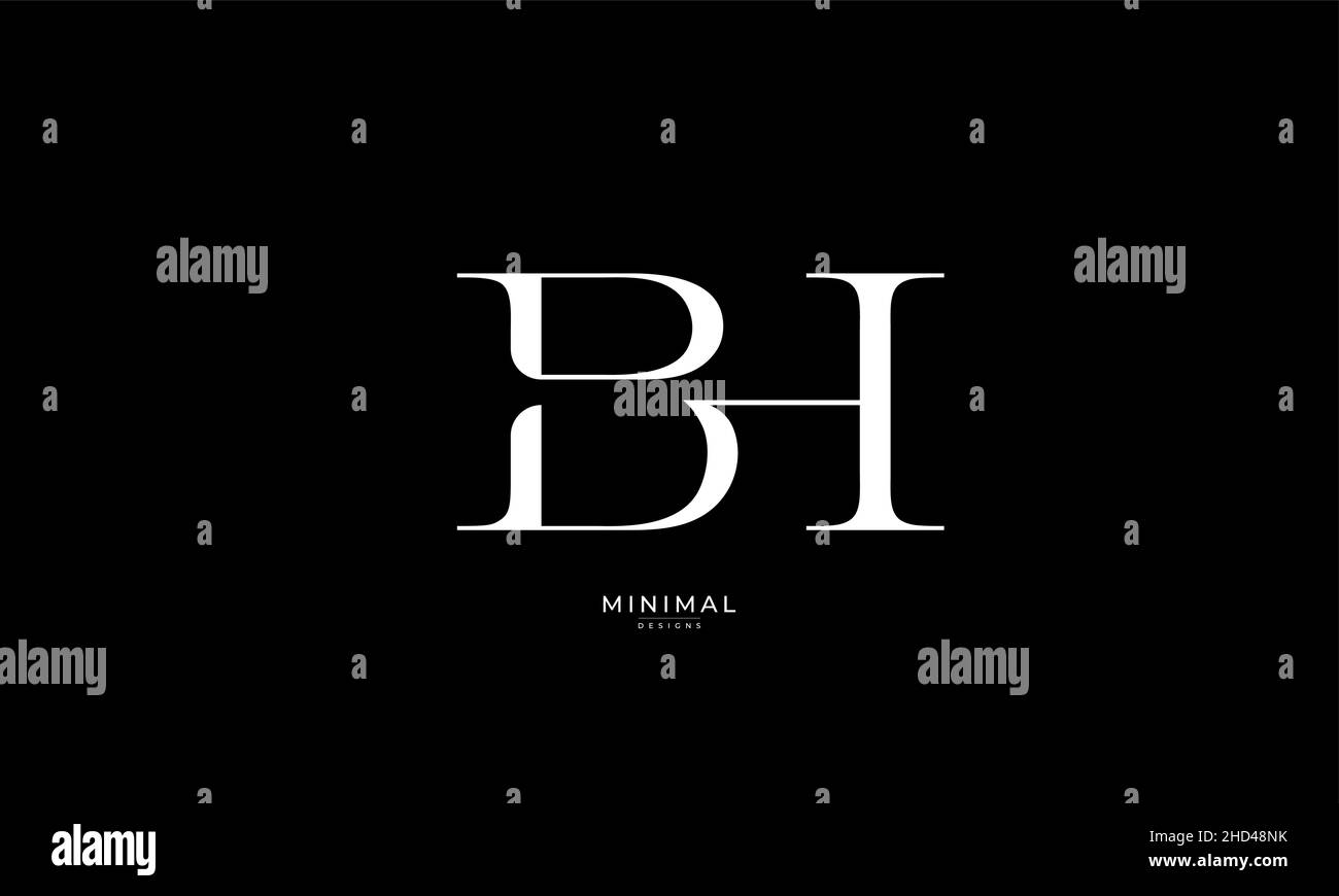 Lettre alphabet icône logo BH Illustration de Vecteur