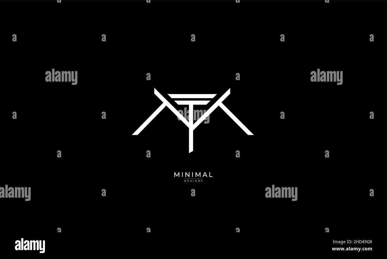 Lettre alphabétique logo MT ou TM Illustration de Vecteur