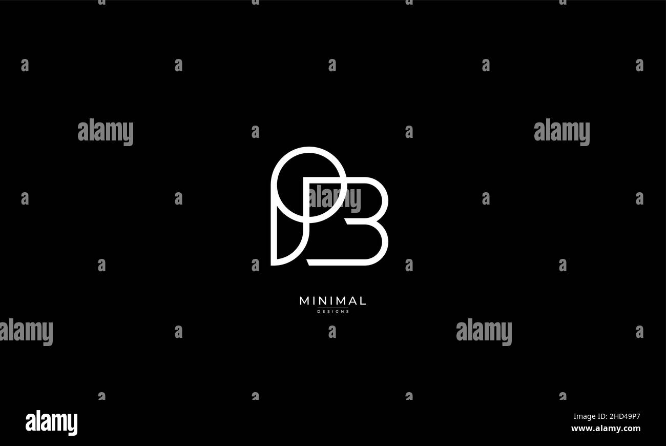 Lettre alphabétique icône logo PB Illustration de Vecteur