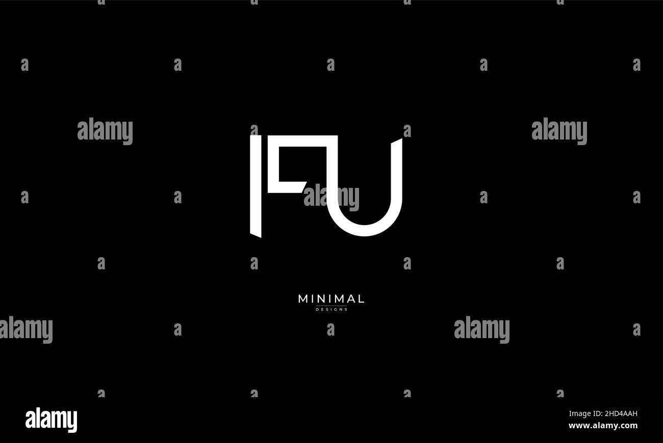 Lettre alphabétique icône logo FU Illustration de Vecteur