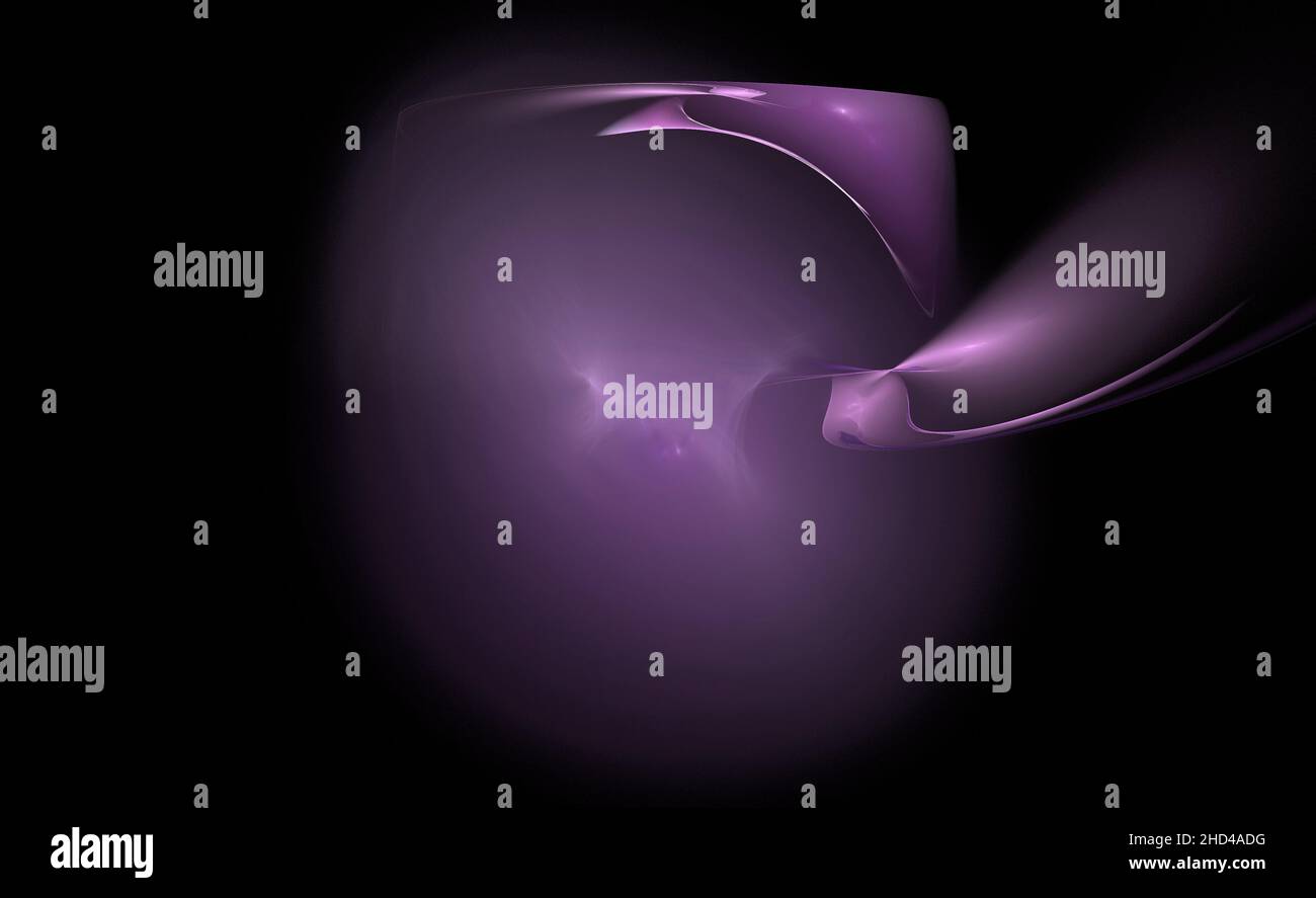 Fractales, un portail d'ouverture abstrait brille sur un fond noir de l'espace Banque D'Images