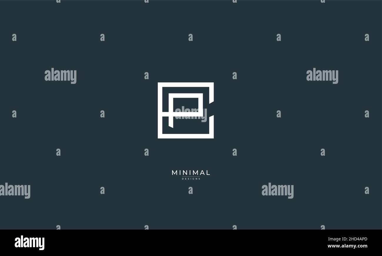 Lettre alphabétique icône logo CP Illustration de Vecteur