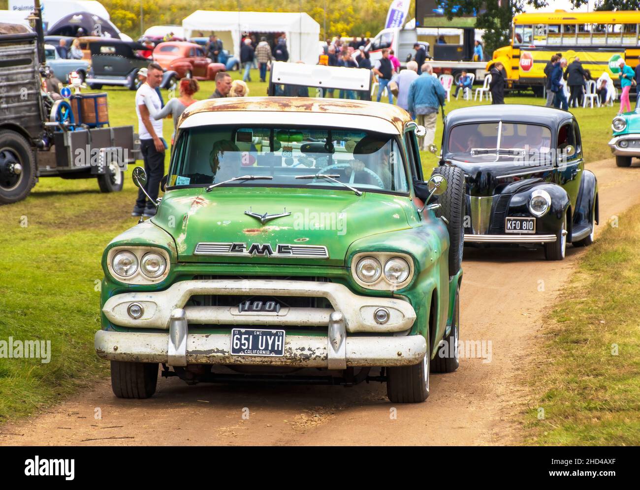 Old Warden, Bedfordshire, Royaume-Uni - 8th août 2021 : pick-up à tige chaude de GMC aux NSRA SuperNationals.Photo de haute qualité Banque D'Images