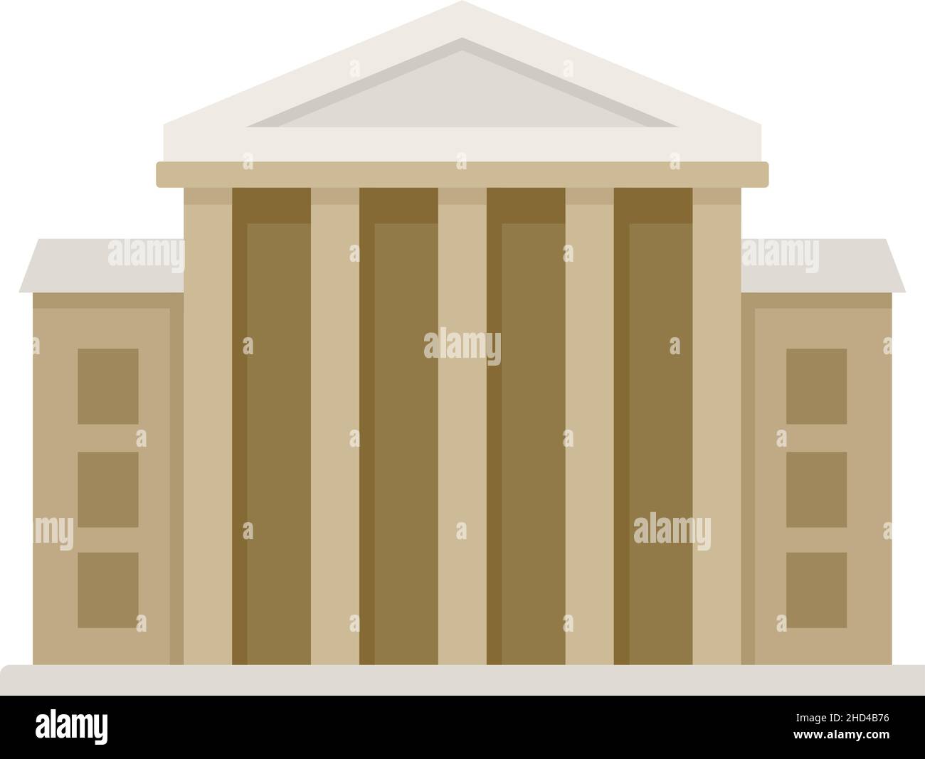 Icône du musée.Illustration plate de l'icône vecteur du musée isolée sur fond blanc Illustration de Vecteur