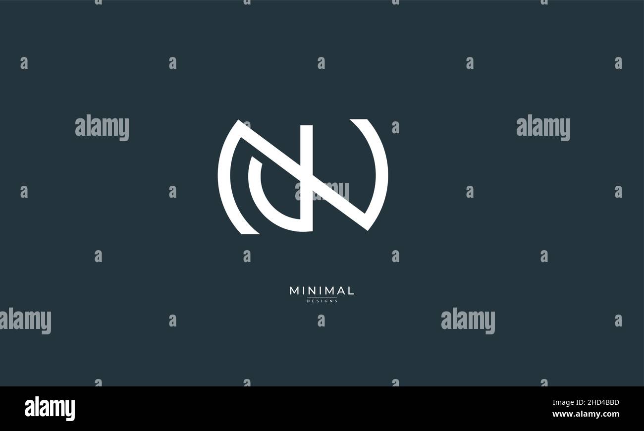 Lettre alphabétique logo d'icône NJ ou JN Illustration de Vecteur
