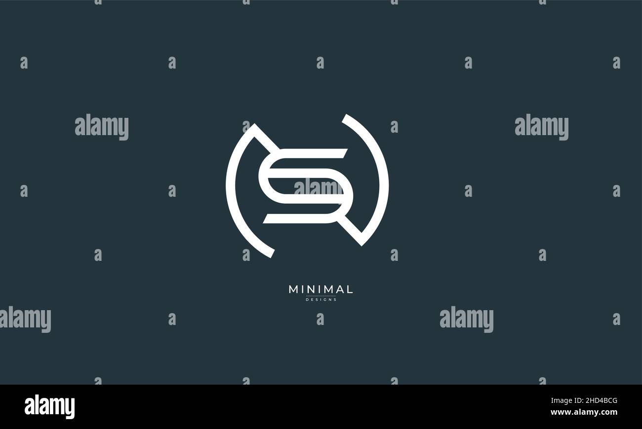 Lettre alphabétique icône logo NS ou SN Illustration de Vecteur