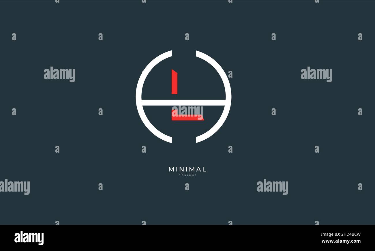 Lettre alphabétique logo HL ou LH Illustration de Vecteur