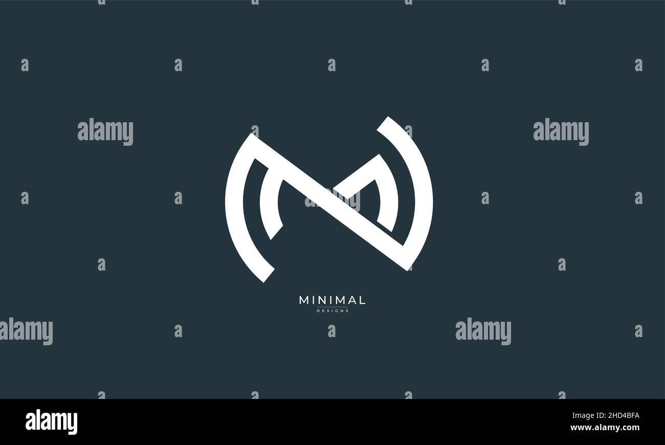 Lettre alphabet icône logo NM ou MN Illustration de Vecteur