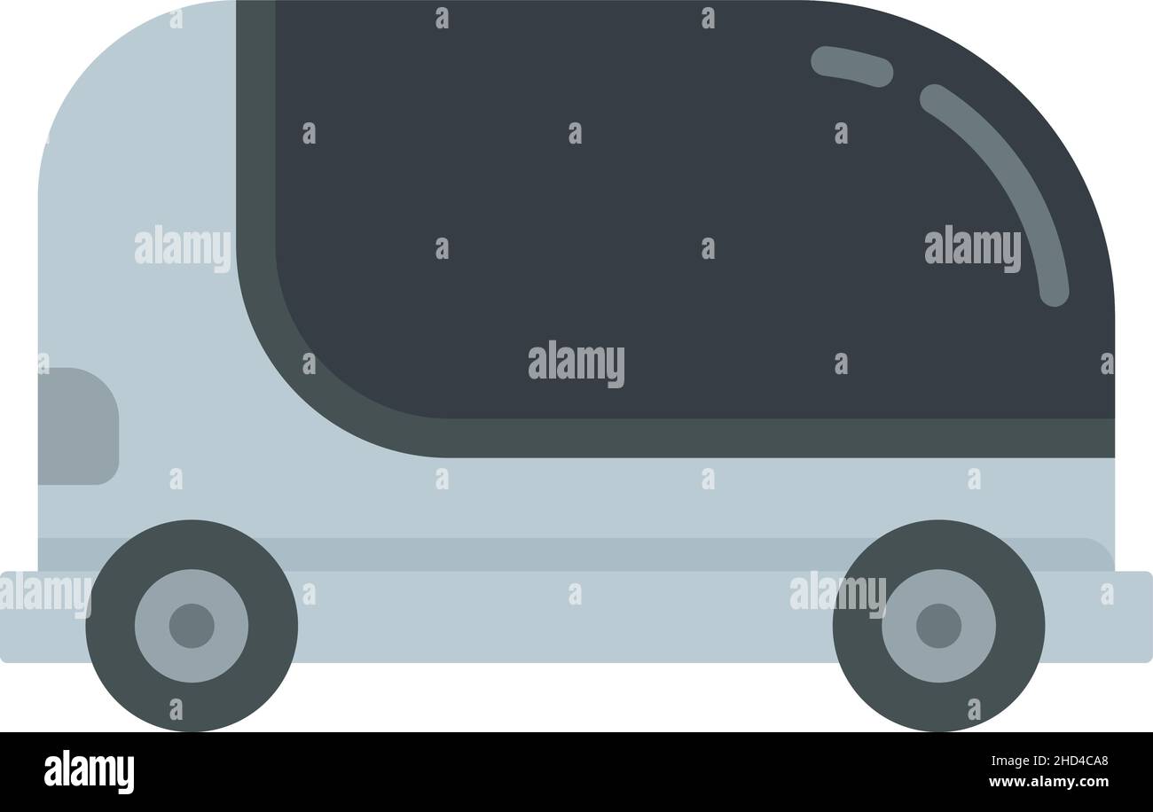 Icône de voiture de taxi sans pilote.Illustration plate de l'icône de vecteur de voiture de taxi sans pilote isolée sur fond blanc Illustration de Vecteur