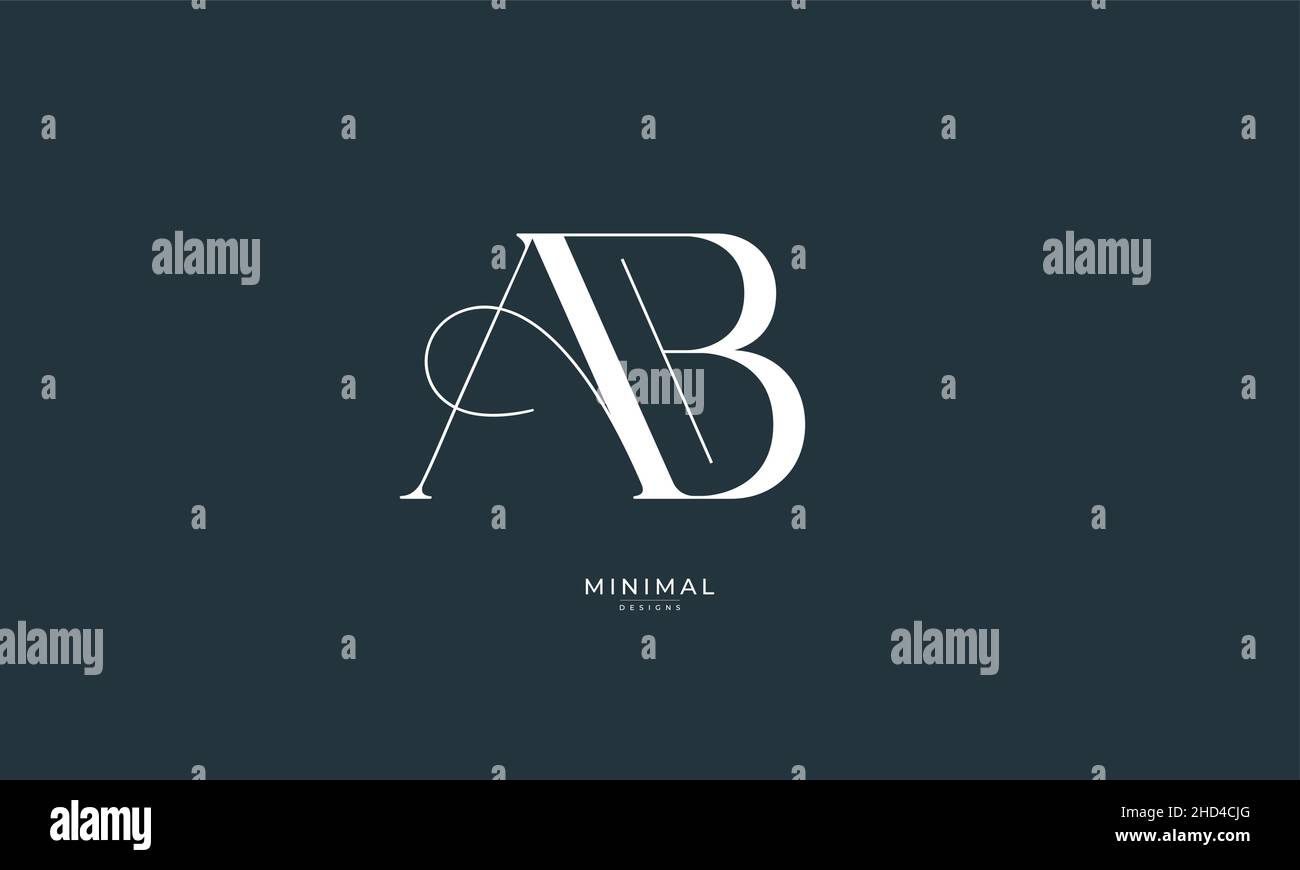 Lettre alphabétique icône logo AB Illustration de Vecteur
