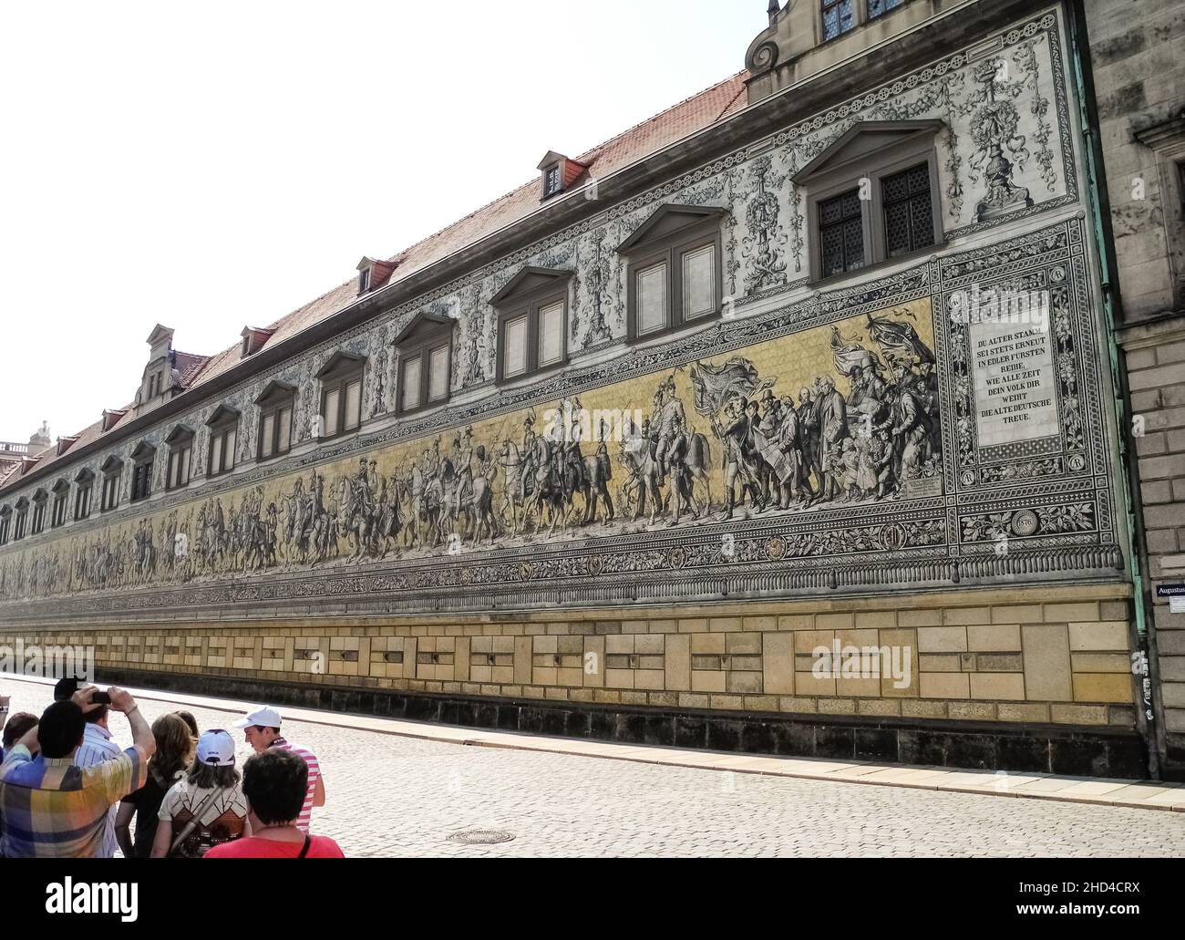Murale historique (Fürstenzug, procession des Princes) dans la ville de Dresde, capitale de l'état allemand de Saxe, haute-Saxe, Germa Banque D'Images