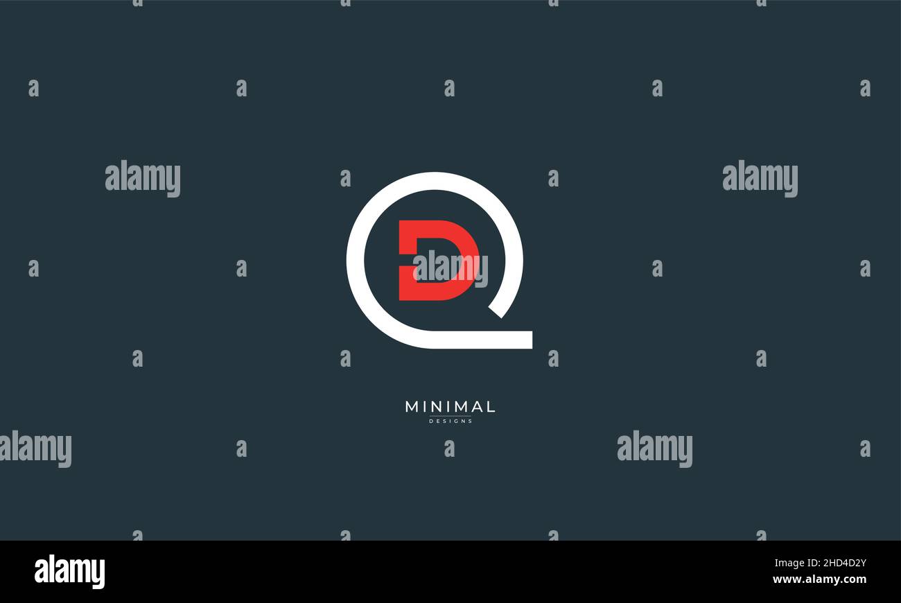 Lettre alphabétique icône logo QD ou DQ Illustration de Vecteur