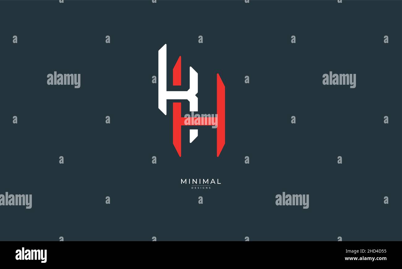 Lettre alphabet icône logo KH ou HK Illustration de Vecteur