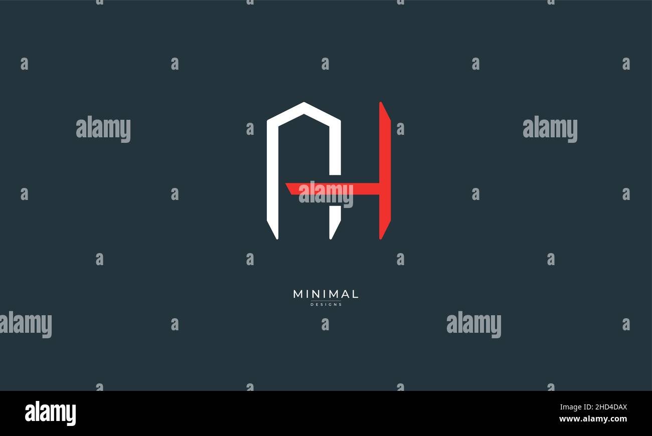 Lettre alphabétique icône logo AH Illustration de Vecteur