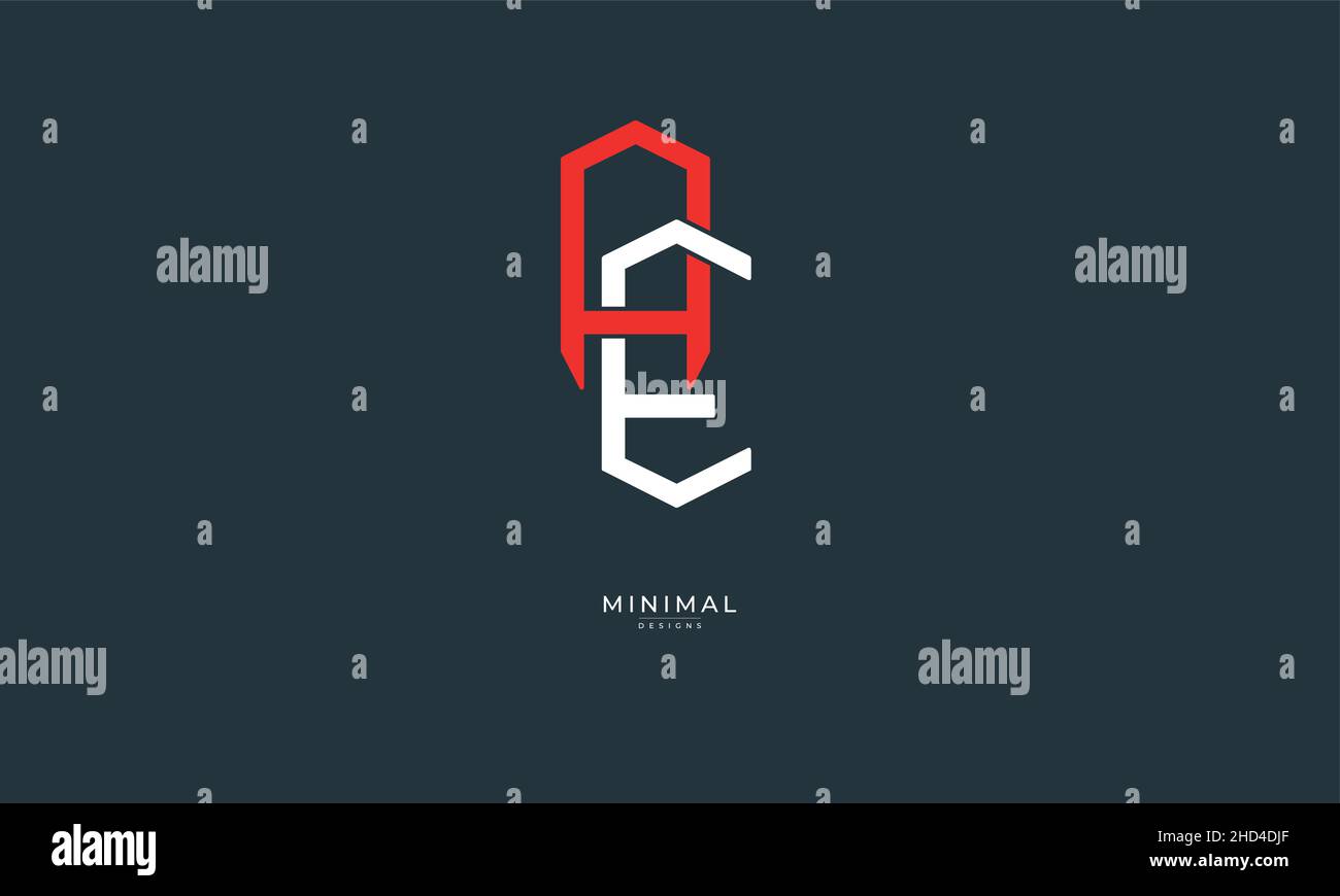 Lettre alphabétique icône logo AE Illustration de Vecteur