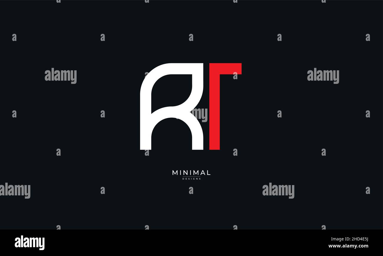 Lettre alphabétique icône logo RT Illustration de Vecteur