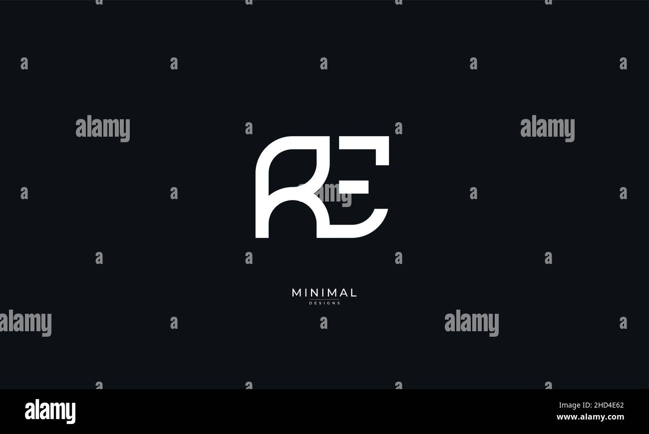 Lettre alphabet icône logo RE Illustration de Vecteur