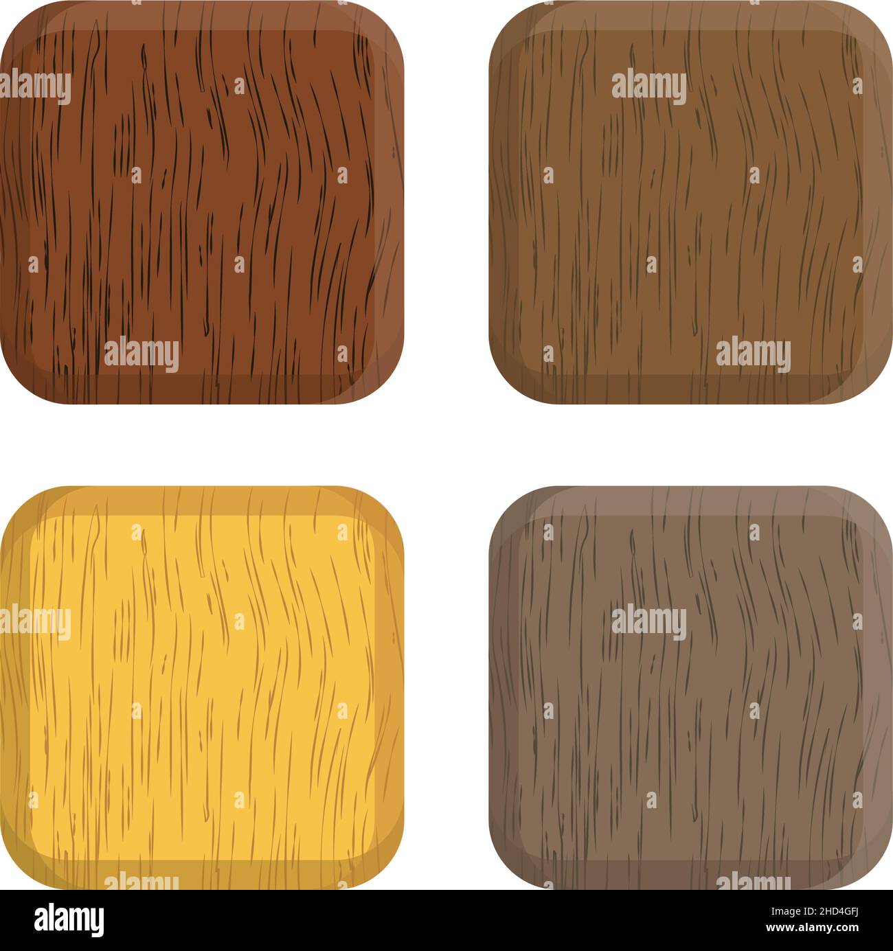 Ensemble de quatre textures de bois réalistes avec différentes couleurs Illustration de Vecteur