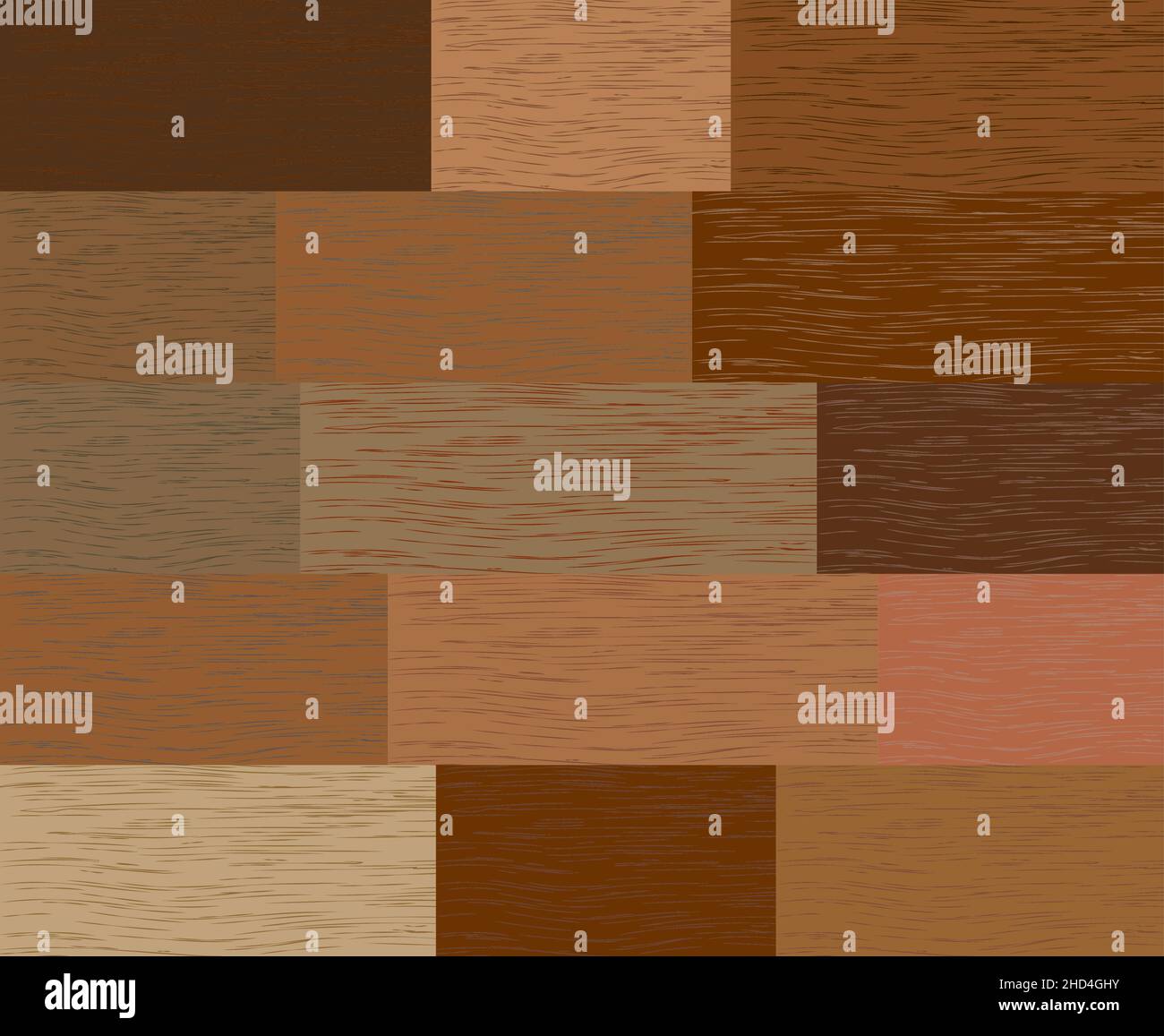 Texture de la planche de parquet composée d'échantillons de bois de différentes couleurs et réalistes Illustration de Vecteur