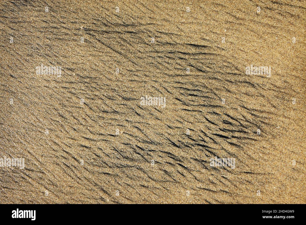 Motif abstrait fait par des vagues sur le sable noir volcanique de l'île de Bali Banque D'Images