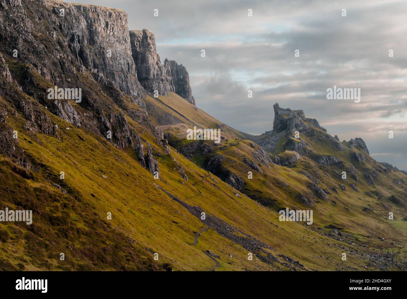 Vue aérienne du Quiraing et des environs de l'île de Skye, automne 2021 Banque D'Images