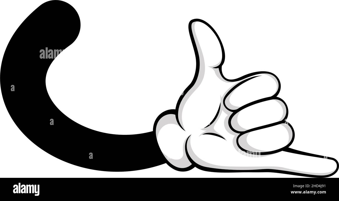 Pose de la main avec les doigts saillants noir blanc.Clipart pose doigts créativ en gants blancs, illustration vectorielle Illustration de Vecteur