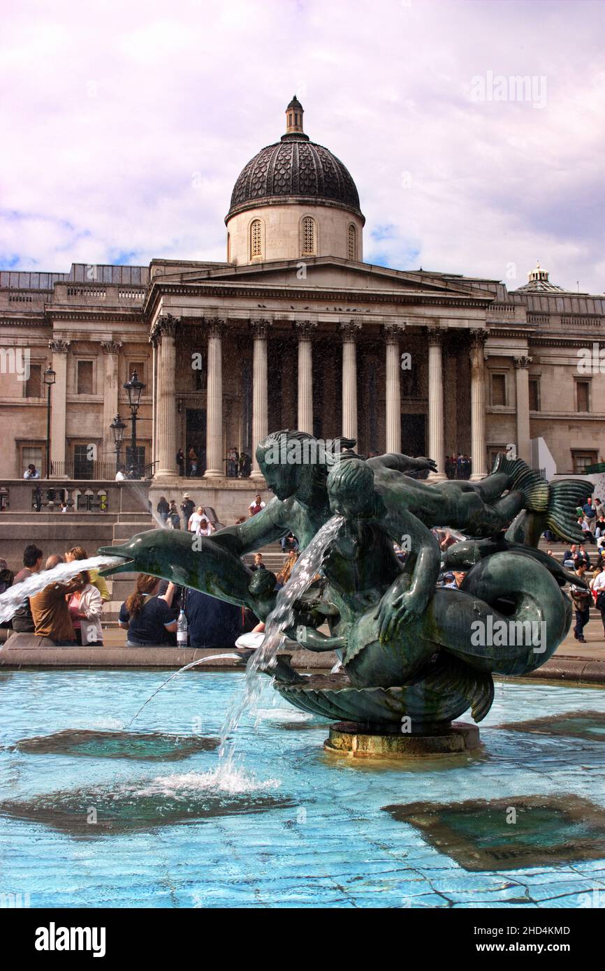 Sirène Sculpture-fontaine à Trafalgar Square - Londres UK Banque D'Images