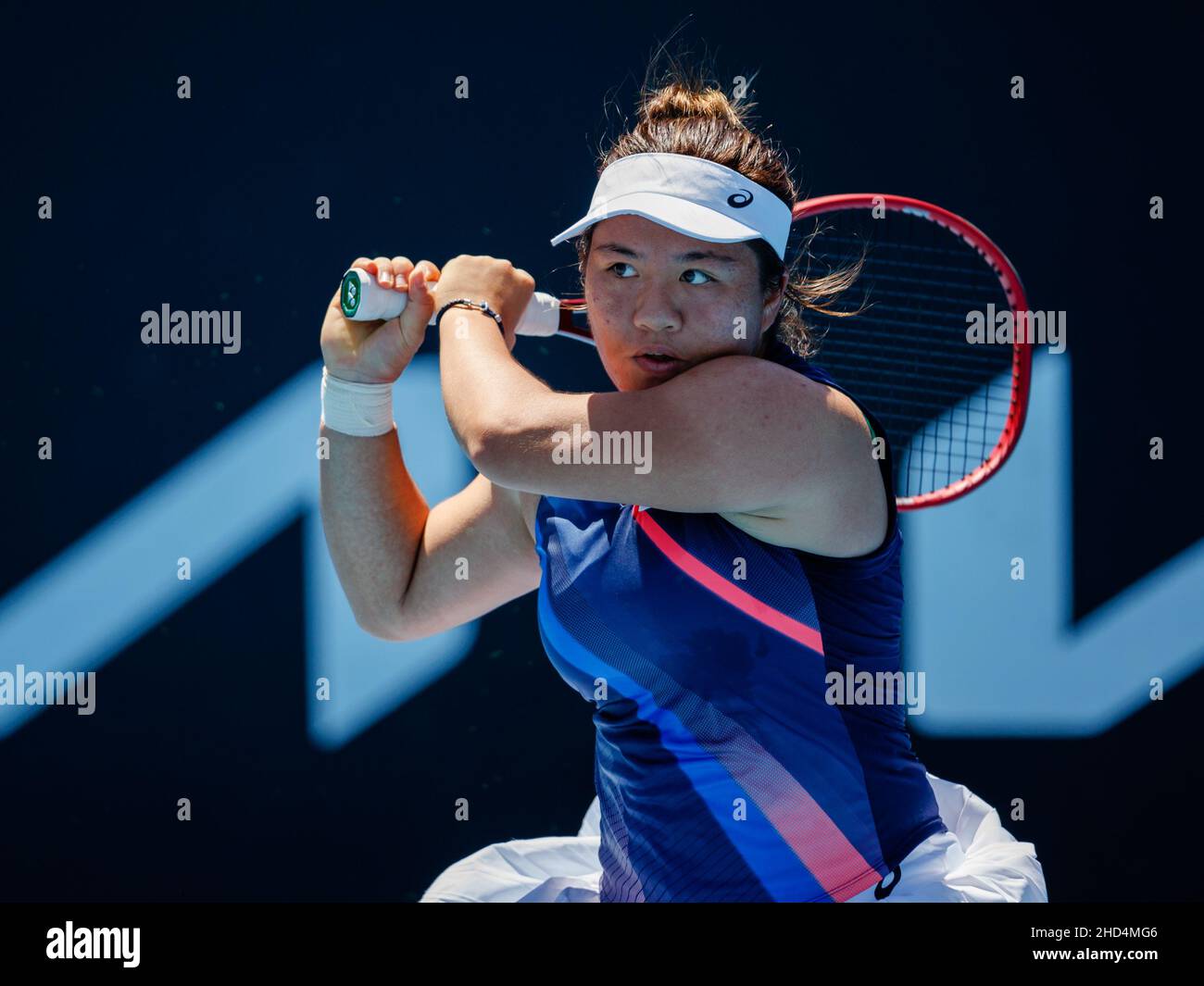 EN SHUO LIANG (TPE) en action lors de la qualification estivale 2022 de Melbourne le lundi 2022 janvier, Melbourne Park Banque D'Images