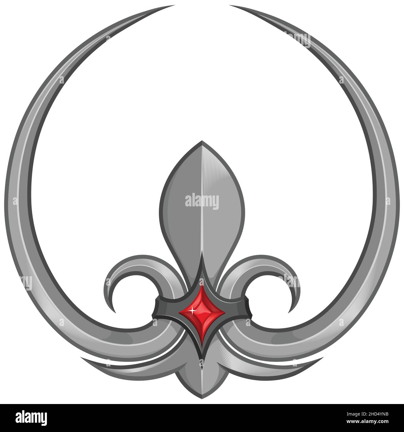 Fleur de lis conception vectorielle, représentation de la fleur de lis, symbole utilisé dans l'héraldique médiévale Illustration de Vecteur