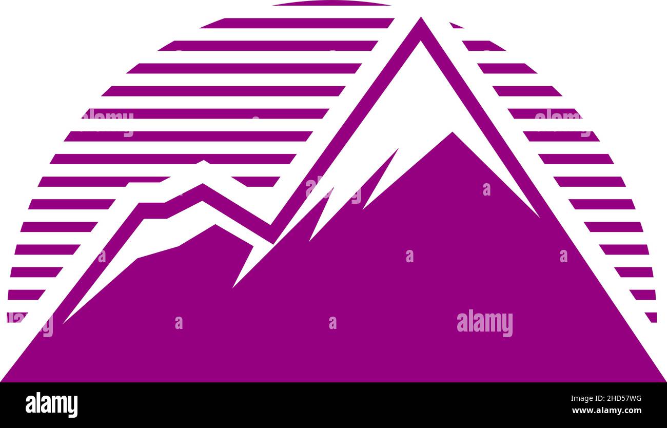 Logo Mountain avec neige sur le dessus.Icône pics de glace Illustration de Vecteur