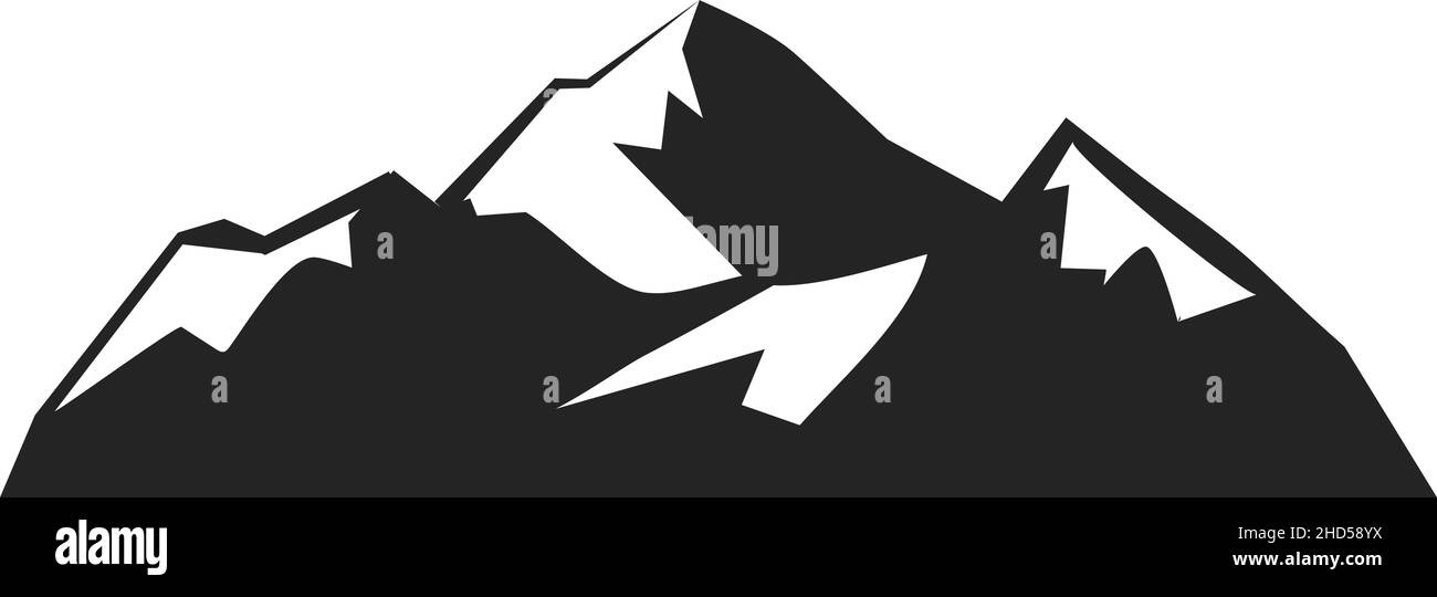 Icône paysage de montagne.Logo de la gamme Sharp Peaks dans un style vintage Illustration de Vecteur