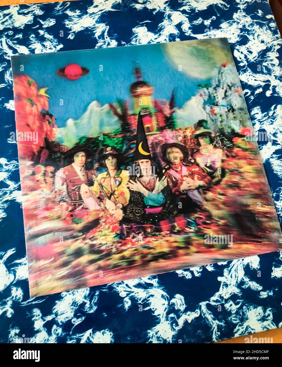 Rolling Stones Rock Music Anthology Album Cover, 1960s Psychedelic Artwork. Albums vinyle rock classiques, couverture des Rolling Stones, couvertures vintage Banque D'Images