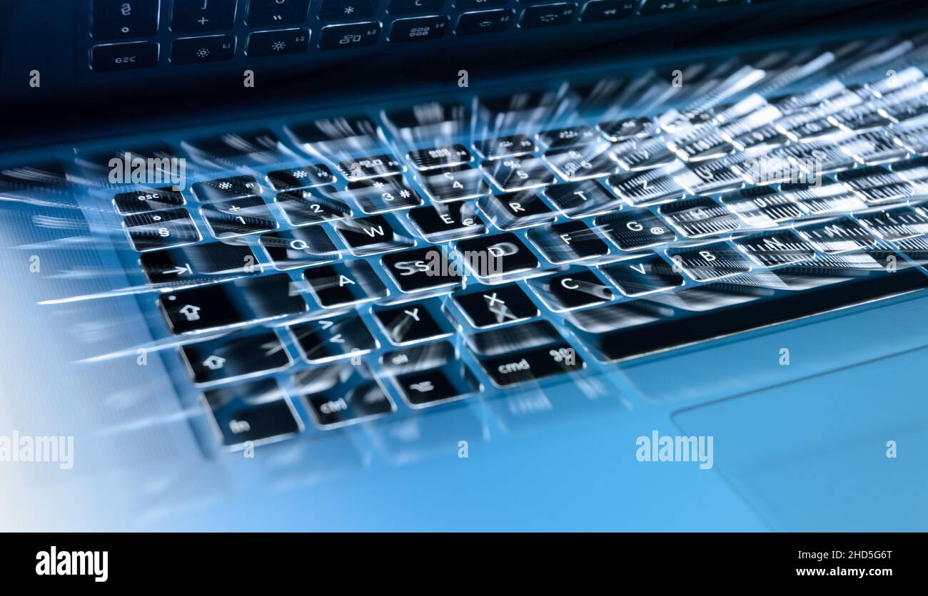 Effet de zoom en mouvement sur les boutons du clavier d'un MacBook Pro  Photo Stock - Alamy