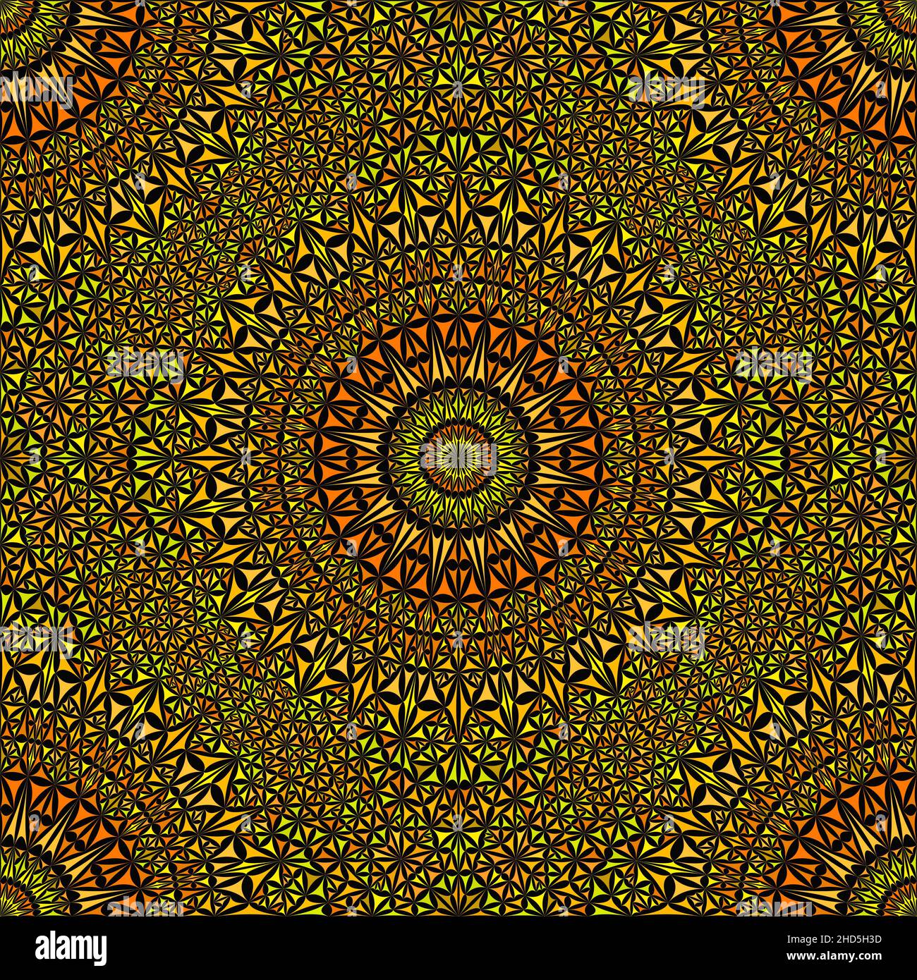 Motif de mosaïque mandala polygone doré sans couture Illustration de Vecteur