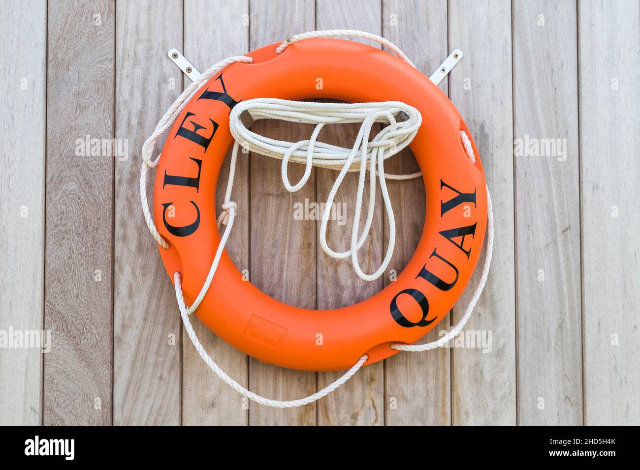 Bouée de la vie à CLEY Quay. Banque D'Images