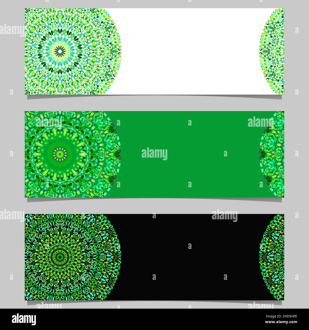 Ensemble de modèles de banderoles en pierre précieuse horizontale et colorée abstrait Illustration de Vecteur