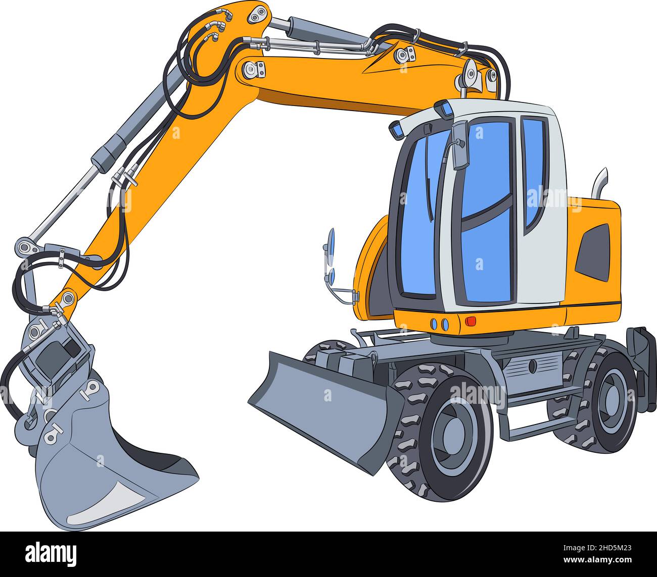 Engin TP Pelle hydraulique sur roues New Holland MH5.6 160 mm