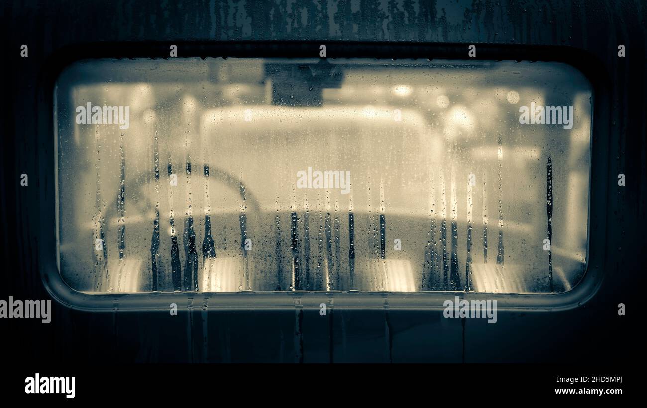 Arrière de la fenêtre de la voiture vintage Banque D'Images