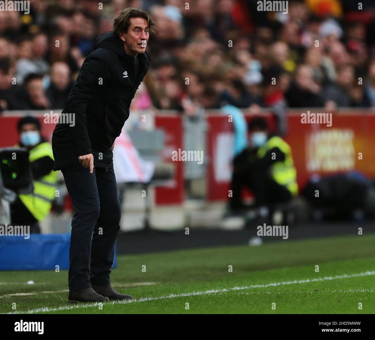 BRENTFORD, ANGLETERRE - 02 JANVIER : l'entraîneur-chef de Brentford Thomas Frank lors du match de la Premier League entre Brentford et Aston Villa au stade communautaire de Brentford le 2 janvier 2022 à Brentford, en Angleterre.(Photo de Ben Peters/MB Media) Banque D'Images
