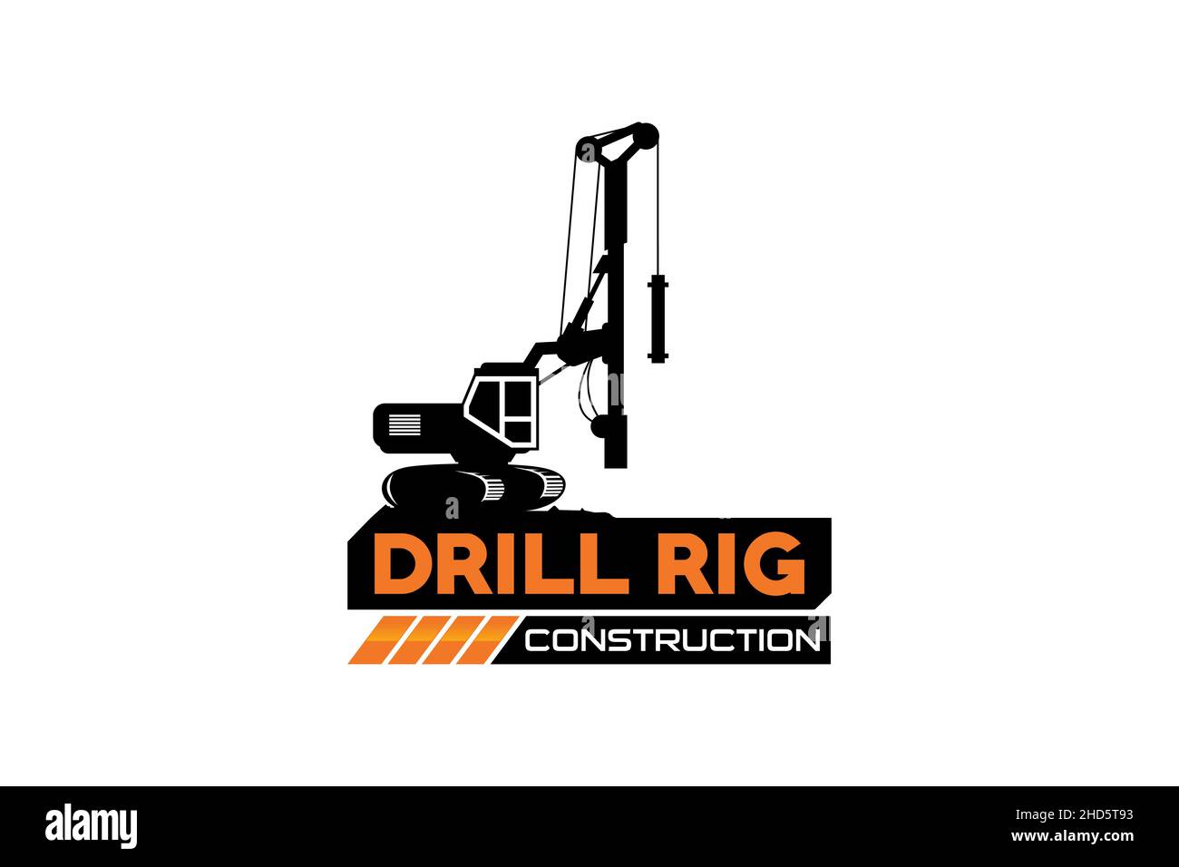 Vecteur de modèle de logo Drill Rig.Vecteur du logo de l'équipement lourd pour la société de construction.Illustration du logo « Creative Drill Rig ». Illustration de Vecteur