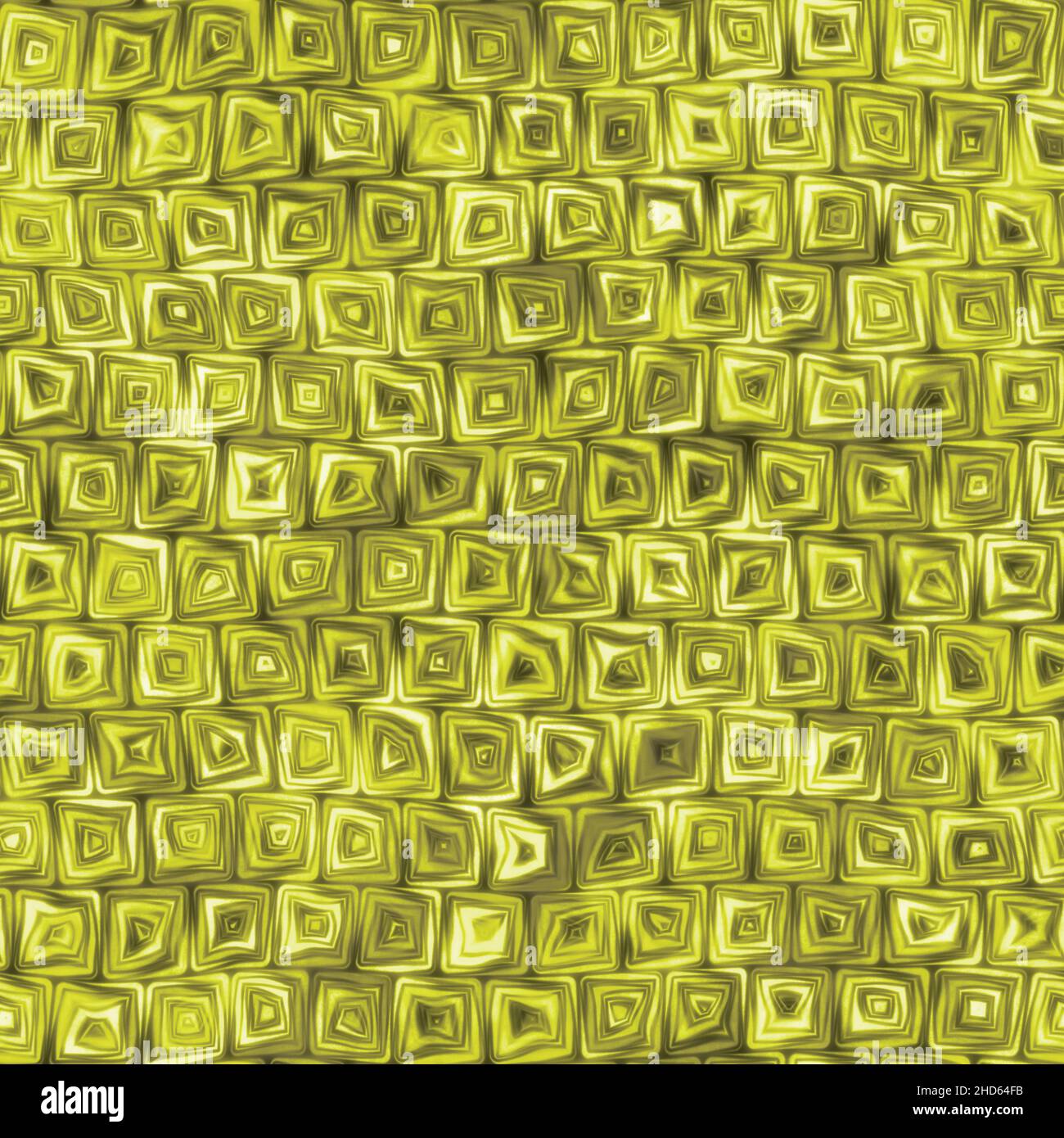 Minuscules carrés en spirale Squigly jaune doré motif de texture sans couture Banque D'Images