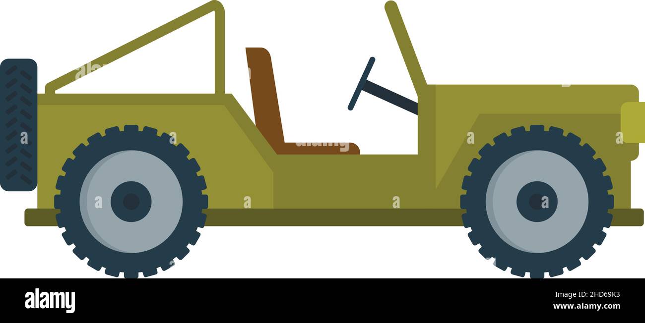 Safari chasse jeep icône.Illustration plate de la chasse safari jeep vecteur icône isolée sur fond blanc Illustration de Vecteur