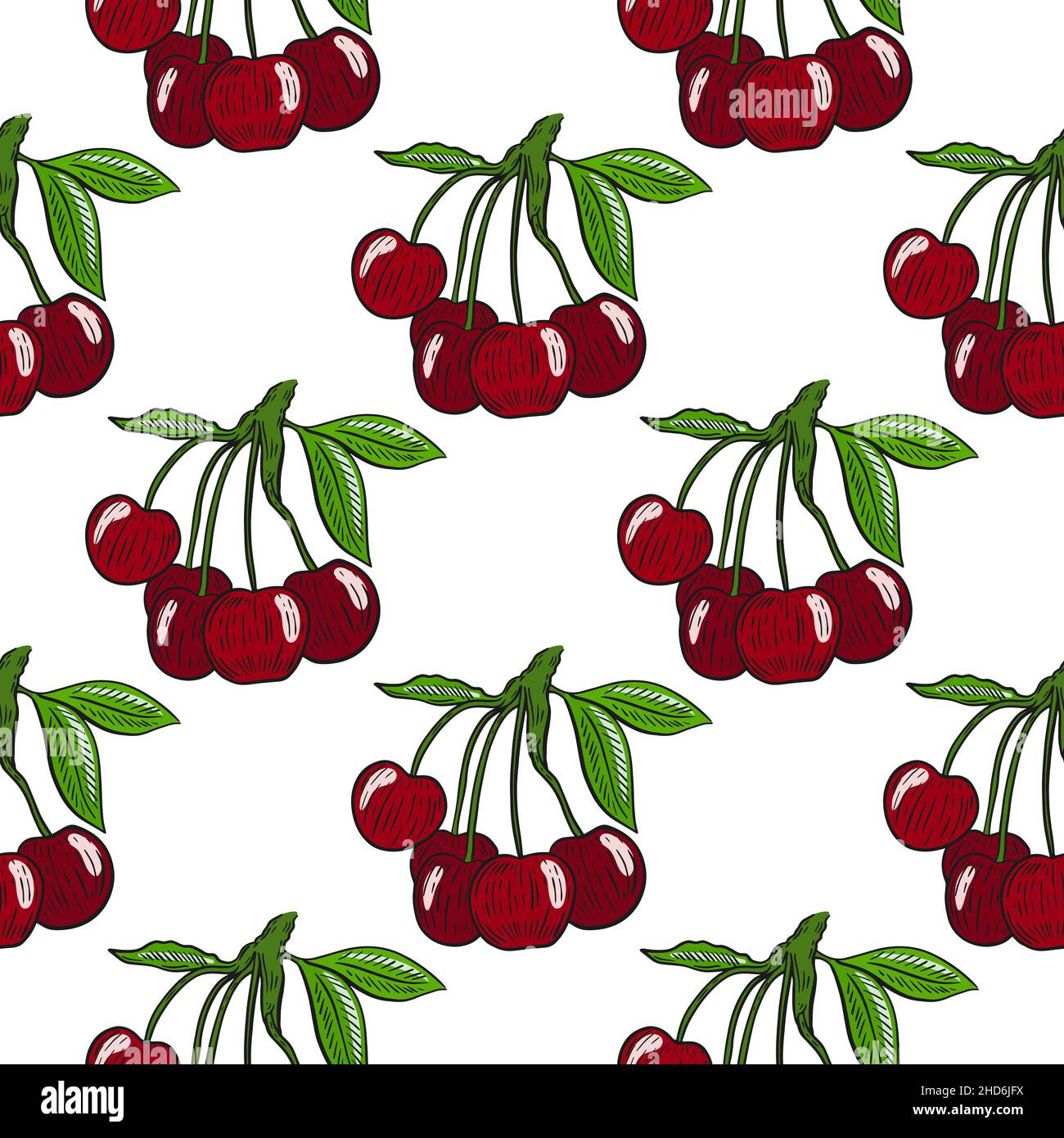 Illustration vectorielle de motif baies cerisier sans couture Illustration de Vecteur