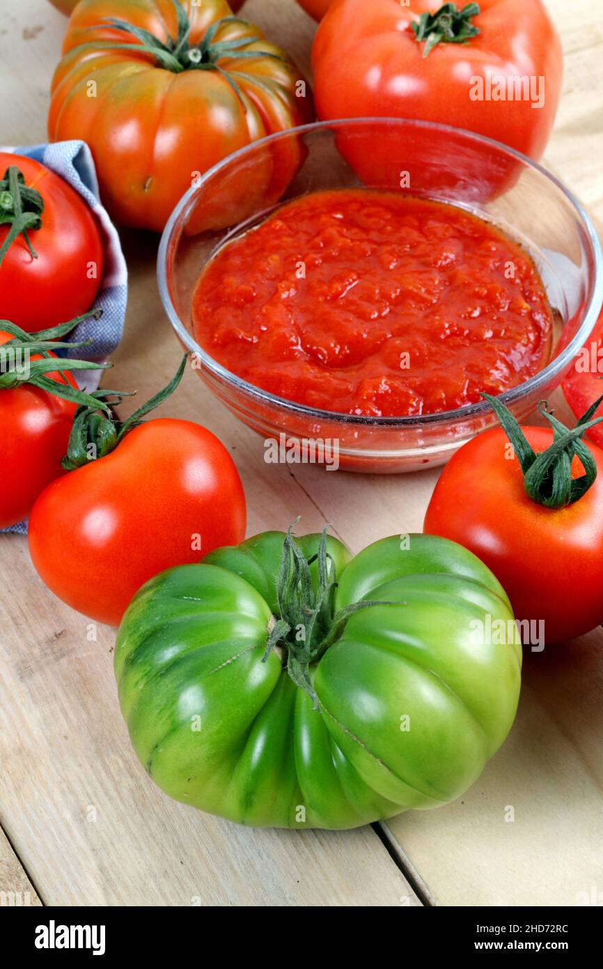 Sauce tomate verte Banque de photographies et d’images à haute