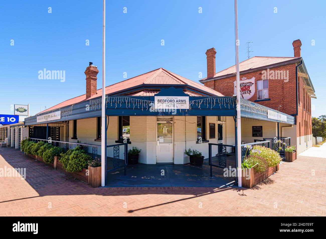 L'hôtel Bedford Arms, construit en 1903 dans la ville de la région de Wheatbelt, Brookton, Australie occidentale, Australie Banque D'Images