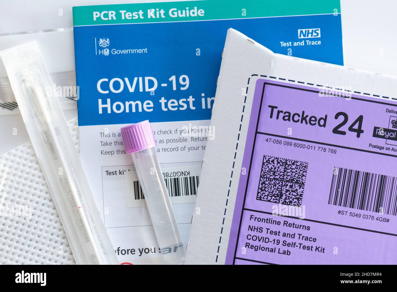 Test pcr - kit de test pcr nhs Home - Écosse, Royaume-Uni Banque D'Images