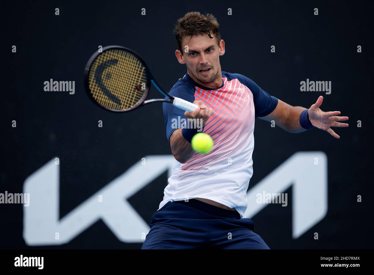 HENRI LAAKSONEN (SUI) en action lors de la qualification estivale 2022 de Melbourne le mardi 2022 janvier, Melbourne Park Banque D'Images